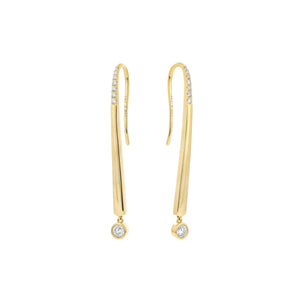 Dangle Earrings with Diamonds at The Top of the Dangle