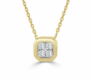 Octagon Shape Diamond Necklace