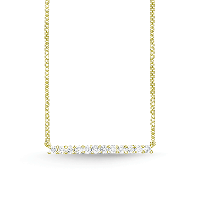 Straight Diamond Bar Necklace
