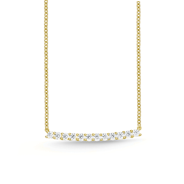 
            
                Load image into Gallery viewer, Curved Diamond Bar Necklace
            
        